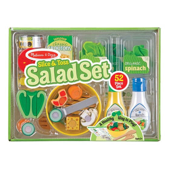 Dark Sea Green Melissa & Doug - Slice and Toss Salad Set Kids Educational Games and Toys