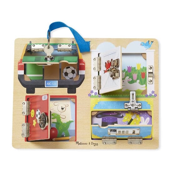 Light Gray Melissa & Doug - Lock and Latch Board Kids Educational Games and Toys