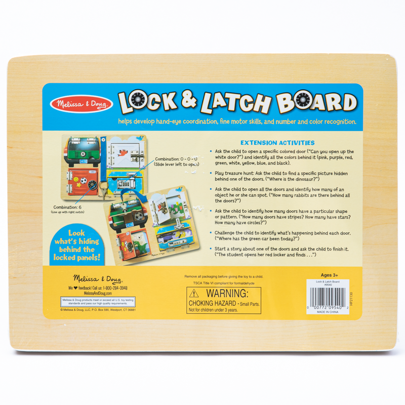 Wheat Melissa & Doug - Lock and Latch Board Kids Educational Games and Toys