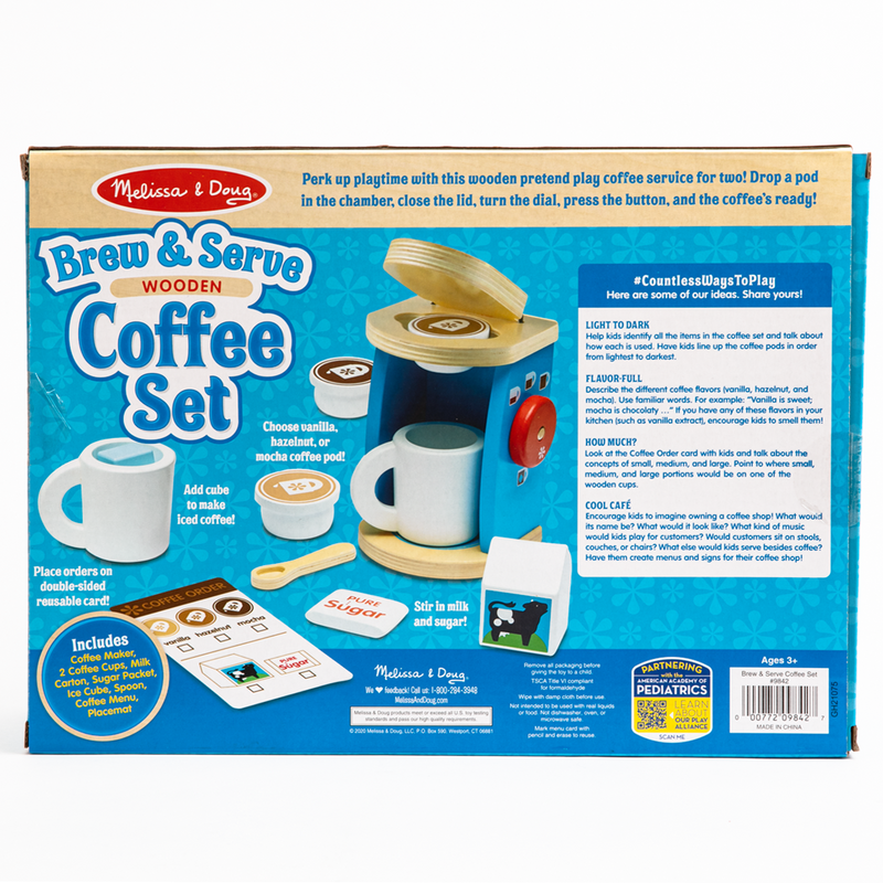 Melissa And Doug Wooden Brew And Serve Coffee Set