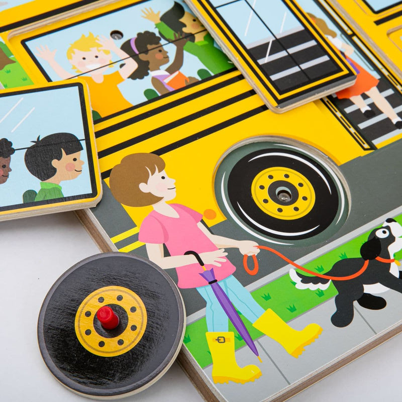Gray Melissa & Doug - The Wheels on the Bus Song Puzzle - 6 piece Puzzles