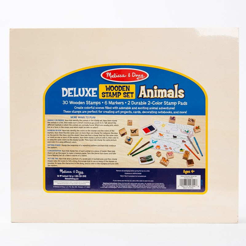 Antique White Melissa & Doug - Deluxe Wooden Stamp Set - Animals Kids Craft Kits