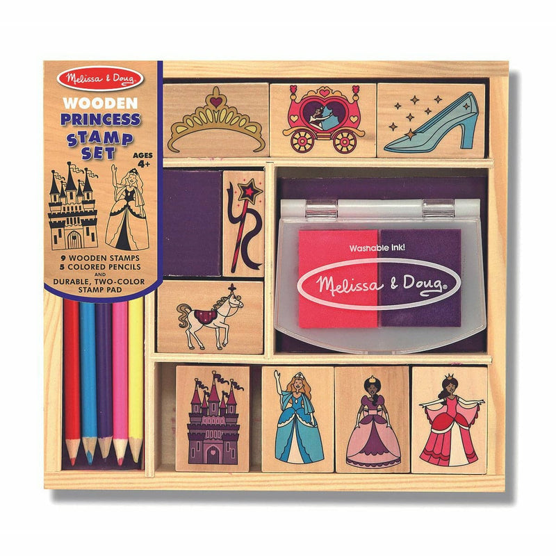 Tan Melissa & Doug - Wooden Princess Stamp Set Kids Craft Kits