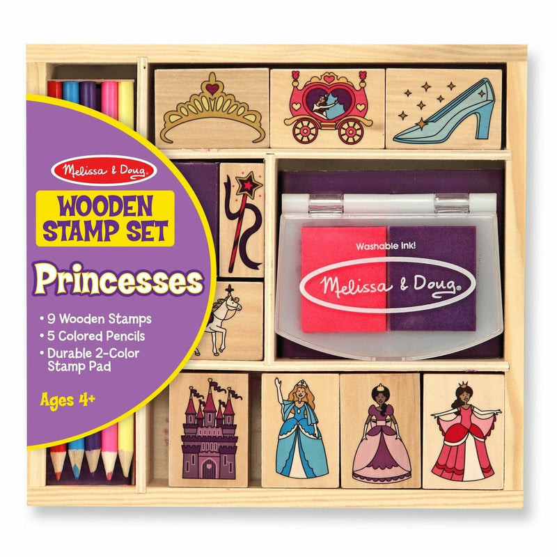 Gray Melissa & Doug - Wooden Princess Stamp Set Kids Craft Kits