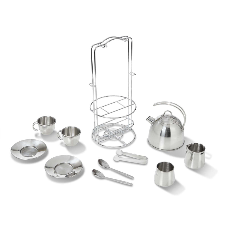 Light Gray Melissa & Doug - Stainless Steel Tea Set Kids Educational Games and Toys