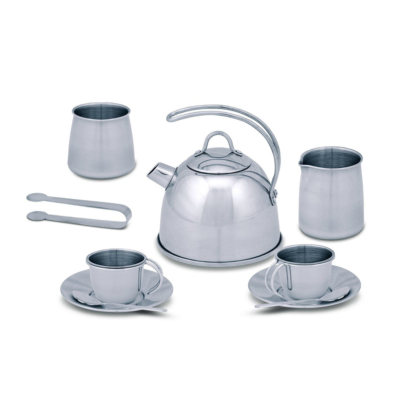 Gray Melissa & Doug - Stainless Steel Tea Set Kids Educational Games and Toys
