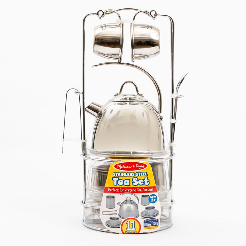 White Smoke Melissa & Doug - Stainless Steel Tea Set Kids Educational Games and Toys