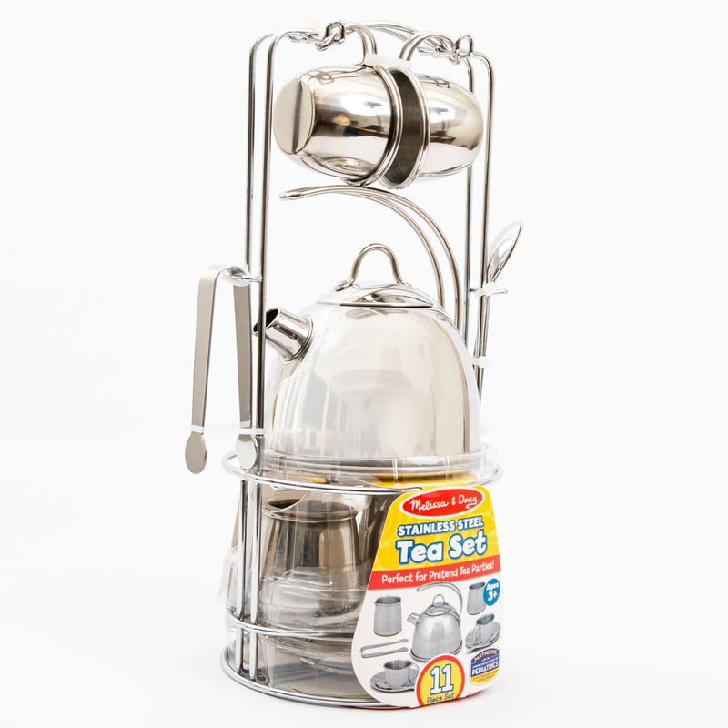 White Smoke Melissa & Doug - Stainless Steel Tea Set Kids Educational Games and Toys