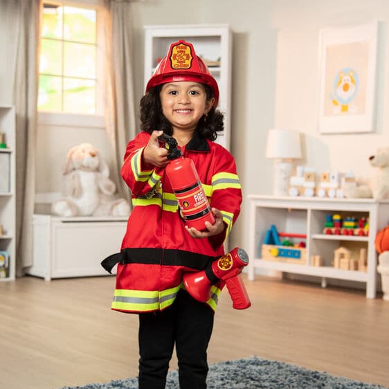 Gray Melissa & Doug - Fire Chief Role Play Costume Set Kids Educational Games and Toys