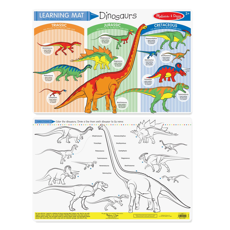 Beige Melissa & Doug - Dinosaurs Colour-A-Mat Kids Educational Games and Toys