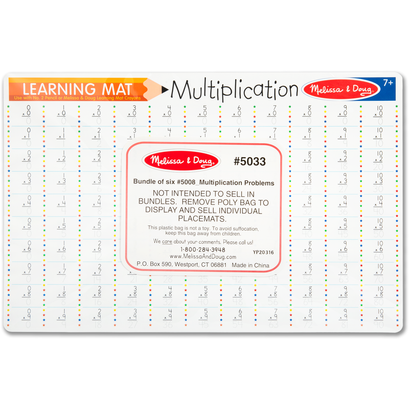 White Smoke Melissa & Doug  - Multiplication Write-A-Mat Kids Educational Games and Toys