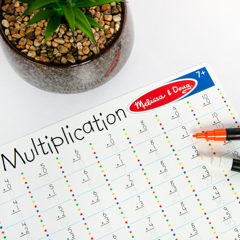 White Smoke Melissa & Doug  - Multiplication Write-A-Mat Kids Educational Games and Toys