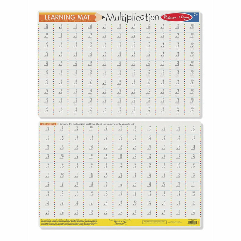 Beige Melissa & Doug  - Multiplication Write-A-Mat Kids Educational Games and Toys