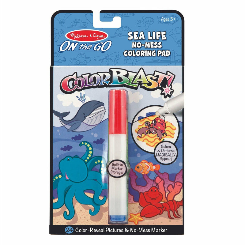 Steel Blue Melissa & Doug  - On The Go - Color Blast! - Sea Life Kids Activity Books
