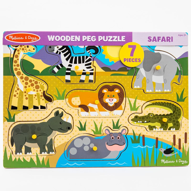 Sea Green Melissa & Doug - Safari Peg Puzzle Puzzles