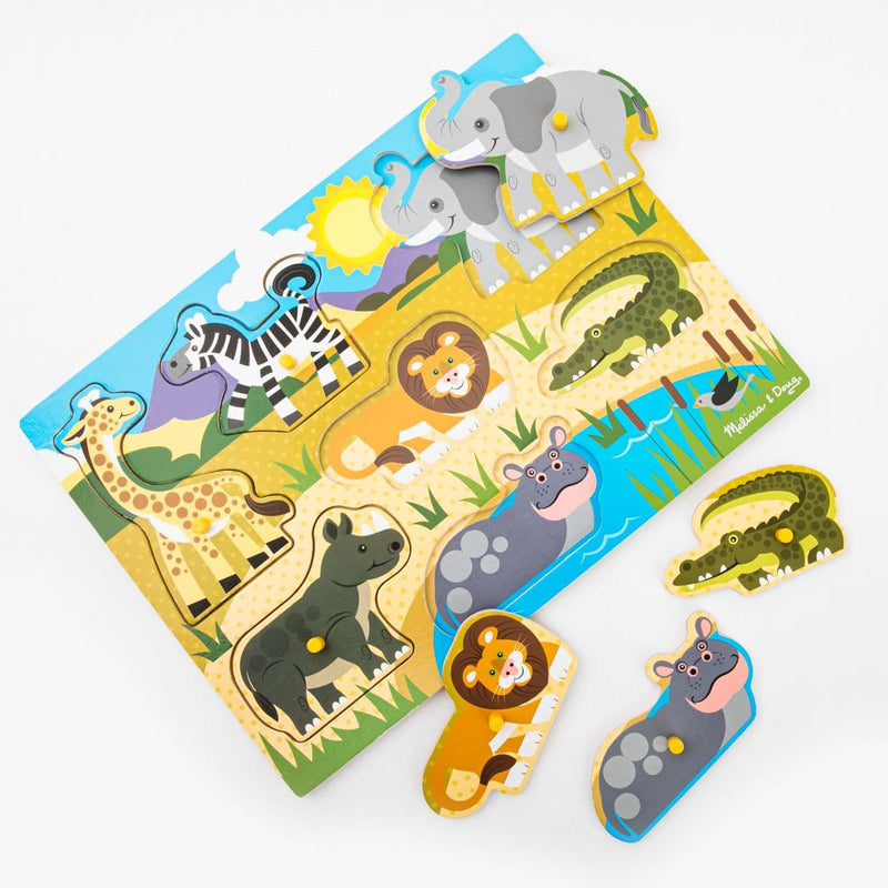 Beige Melissa & Doug - Safari Peg Puzzle Puzzles