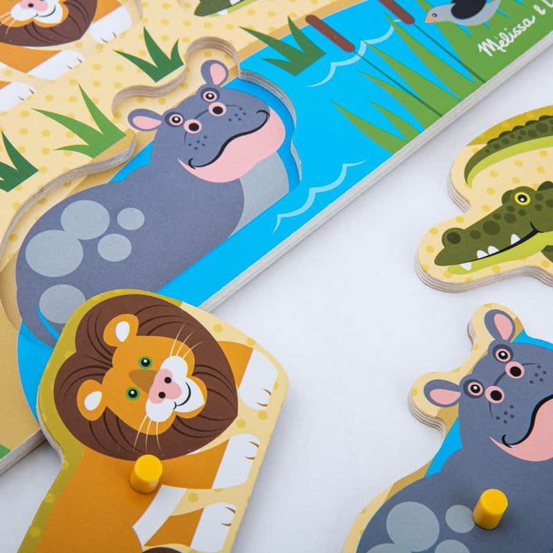 Gray Melissa & Doug - Safari Peg Puzzle Puzzles