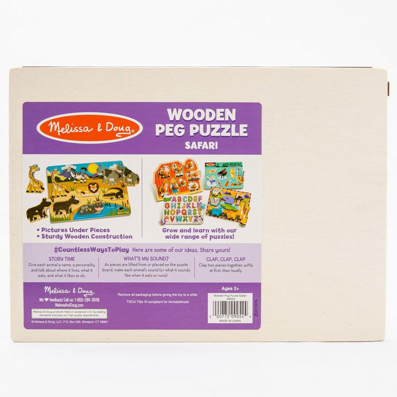 Beige Melissa & Doug - Safari Peg Puzzle Puzzles