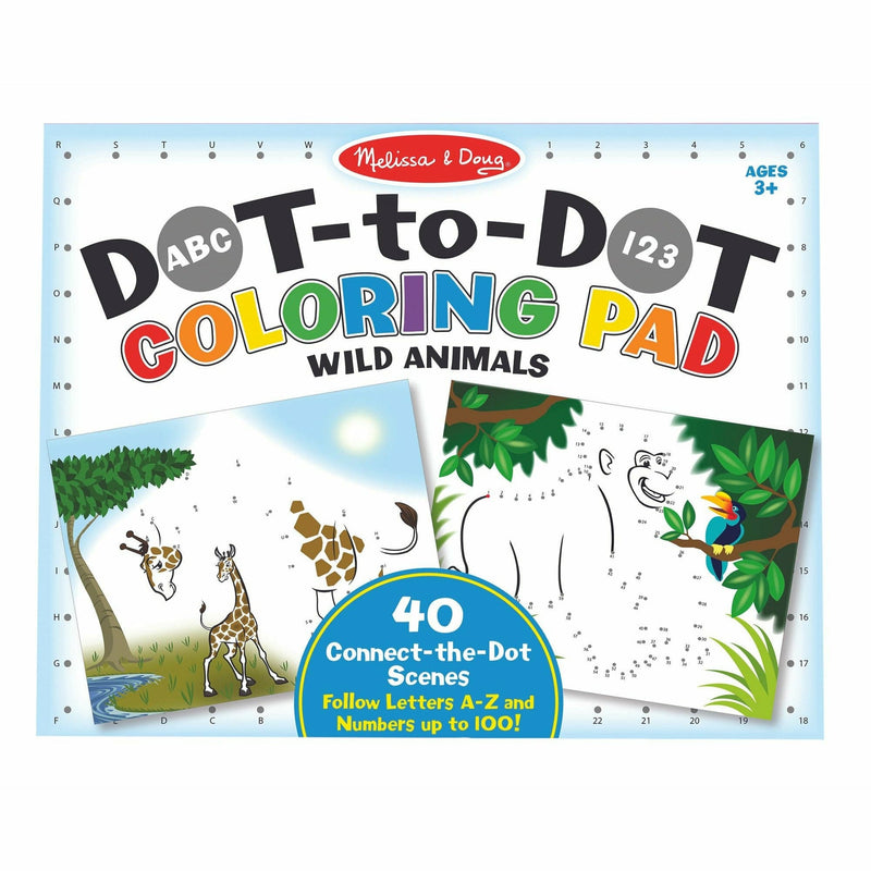 Light Gray Melissa & Doug  - ABC 123 Dot-to-Dot Colouring Pad - Wild Animals Kids Activity Books