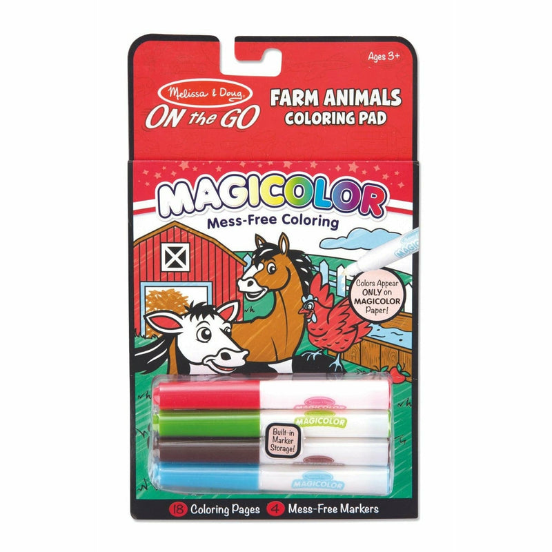 Tomato Melissa & Doug  - On The Go - Magicolor - Colouring Pad - Farm Animals Kids Activity Books