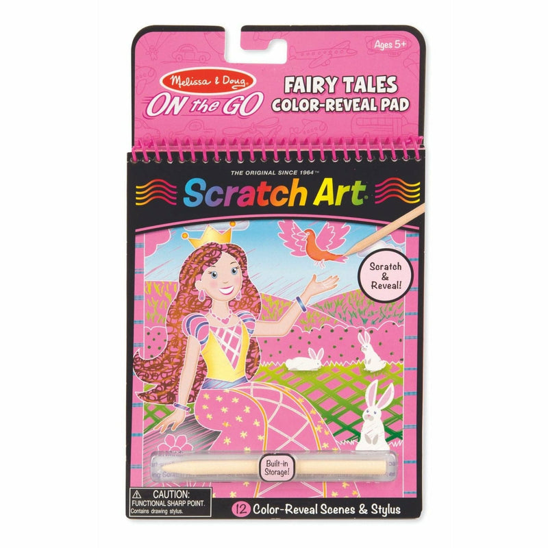 Pale Violet Red Melissa & Doug - On The Go - Scratch Art Color-Reveal Pad - Fairy Tales Kids Activity Books