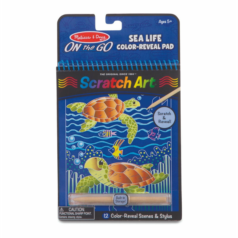 Dark Slate Blue Melissa & Doug  - On The Go - Scratch Art - Sealife Kids Activity Books