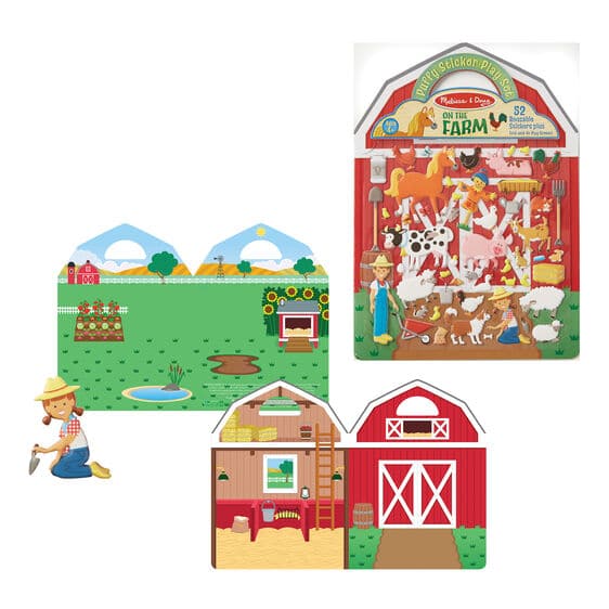 Dark Khaki Melissa & Doug - Reusable Puffy Sticker Play Set - On the Farm Kids Activity Books