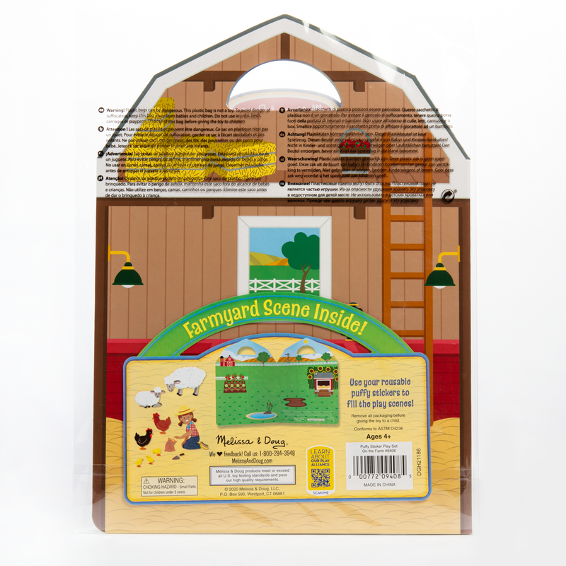 Dark Olive Green Melissa & Doug - Reusable Puffy Sticker Play Set - On the Farm Kids Activity Books