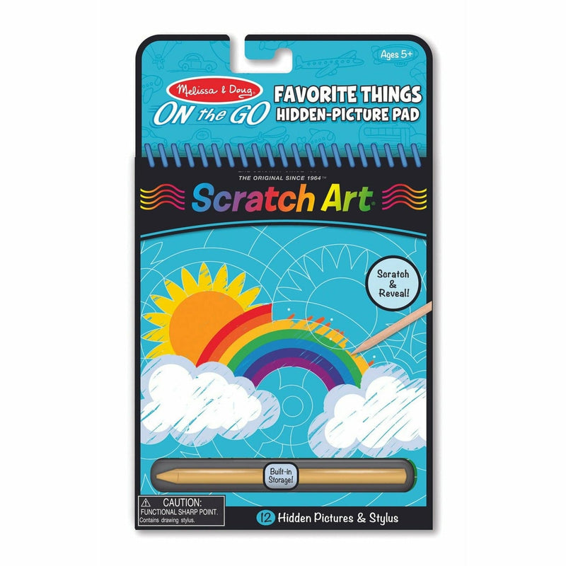 Light Sea Green Melissa & Doug - On The Go - Scratch Art - Favourite Things Hidden-Picture Pad Kids Activity Books
