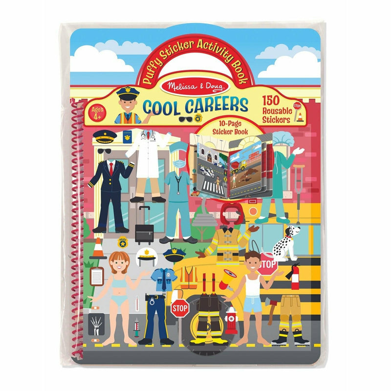 Gray Melissa & Doug  - Reusable Puffy Sticker Activity Book - Cool Careers Kids Activity Books