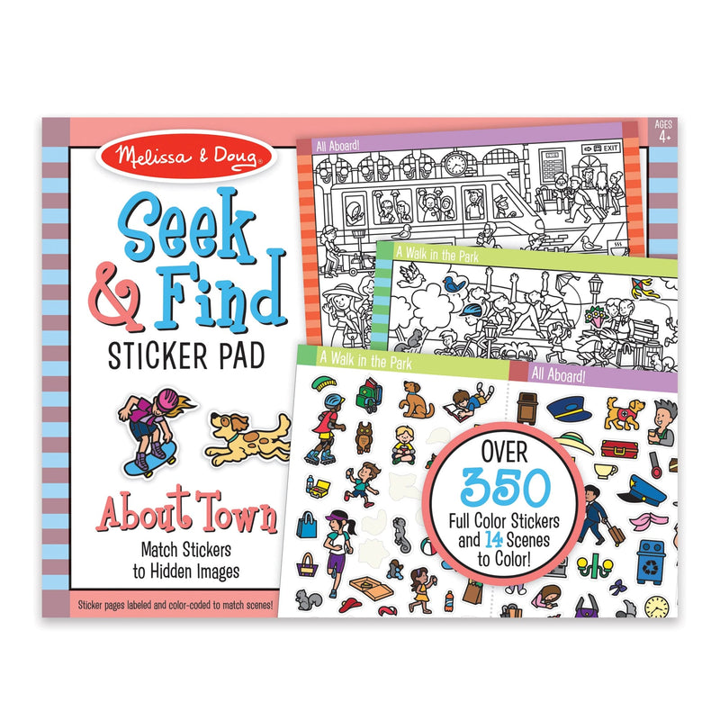 Dark Slate Gray Melissa & Doug  - Seek & Find Sticker Pad - Around Town Kids Activity Books