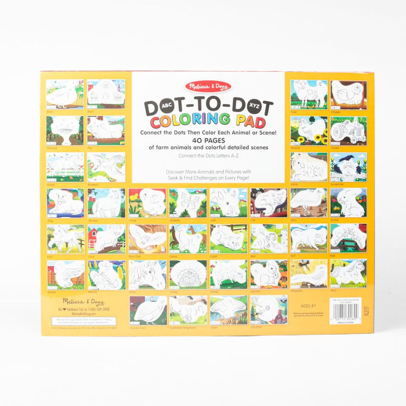 Seashell Melissa & Doug - ABC Dot-to-Dot Coloring Pad - Farm Kids Activity Books