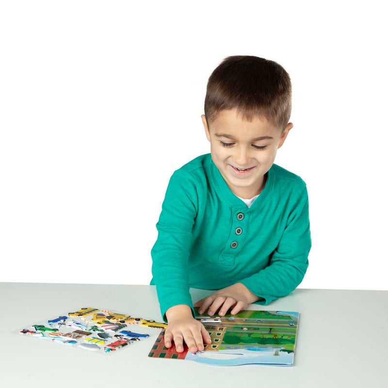 Sea Green Melissa & Doug  - Reusable Puffy Sticker Play Set - Vehicles Kids Activity Books