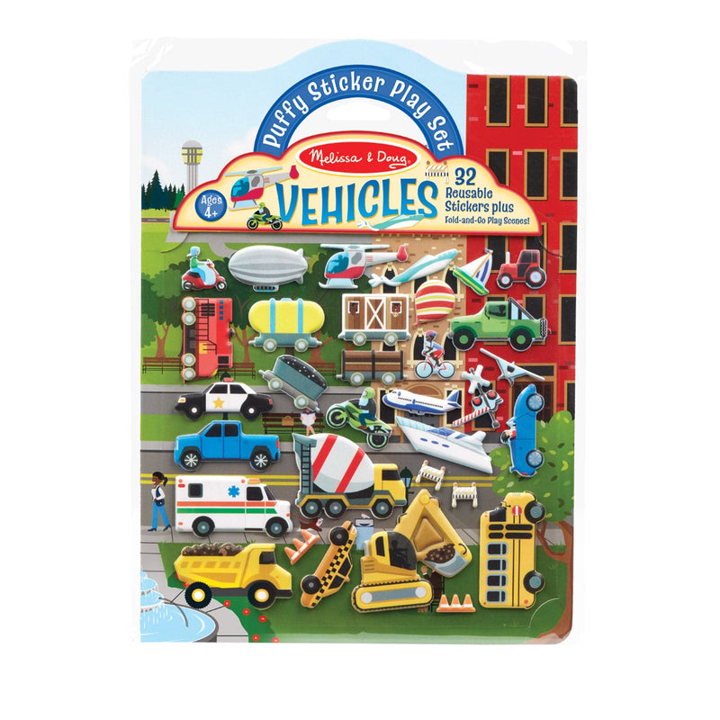 Light Gray Melissa & Doug  - Reusable Puffy Sticker Play Set - Vehicles Kids Activity Books