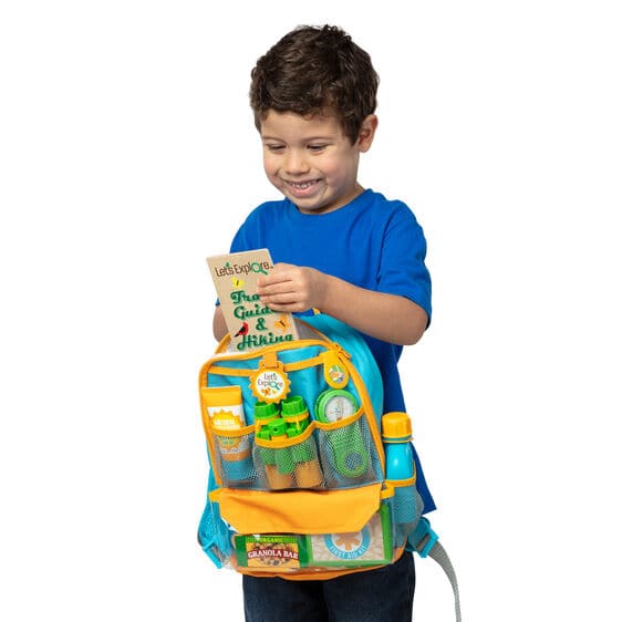 Sandy Brown Melissa & Doug Let's Explore - Hiking Play Set Backpack Kids Educational Games and Toys