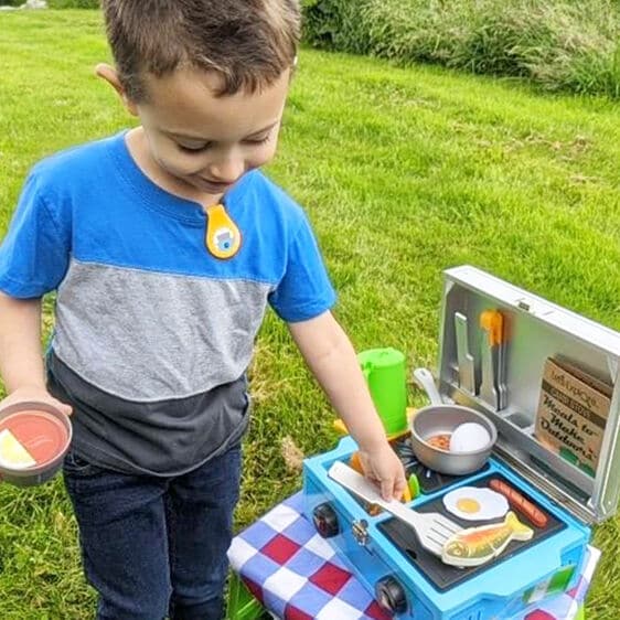 Yellow Green Melissa & Doug Let's Explore - Wooden Camp Stove Play Set Kids Educational Games and Toys