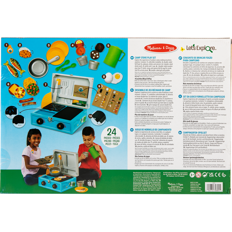 Dark Cyan Melissa & Doug Let's Explore - Wooden Camp Stove Play Set Kids Educational Games and Toys