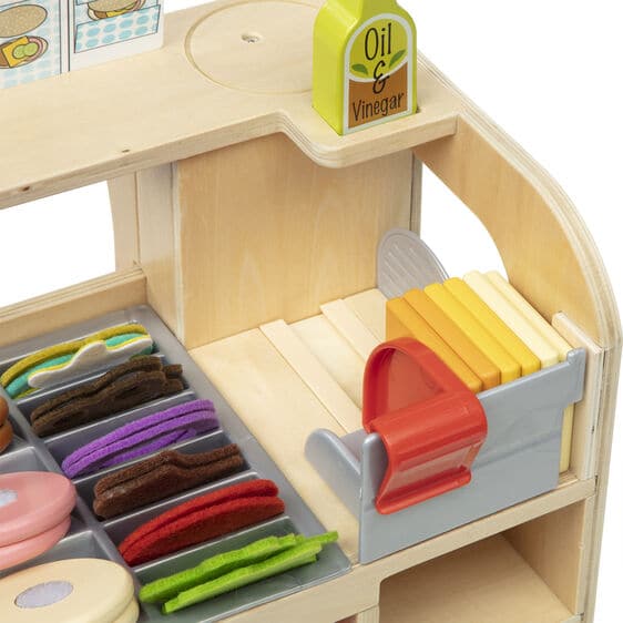 Tan Melissa & Doug - Slice and Stack Sandwich Counter Kids Educational Games and Toys