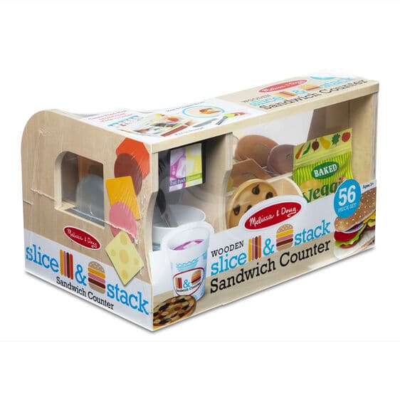 Rosy Brown Melissa & Doug - Slice and Stack Sandwich Counter Kids Educational Games and Toys