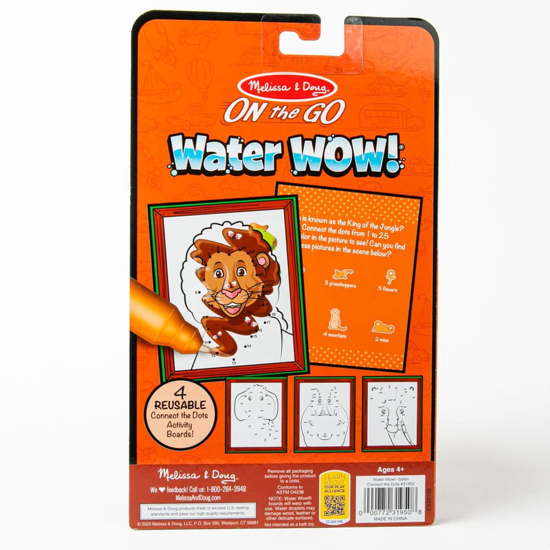 Chocolate Melissa & Doug - On The Go - Water WOW! Connect the Dots - Safari Kids Activity Books