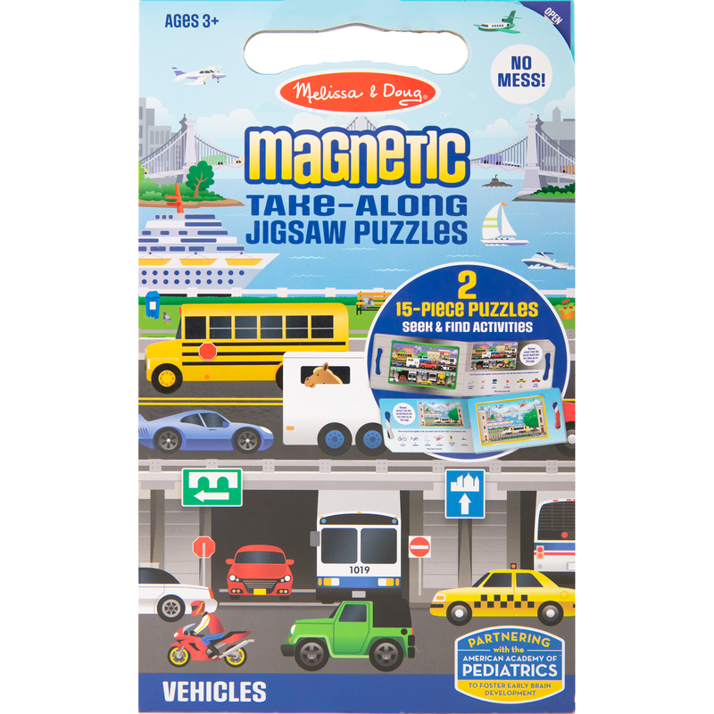 Light Gray Melissa & Doug - Magnetic Take Along Jigsaw Puzzles - Vehicles Puzzles