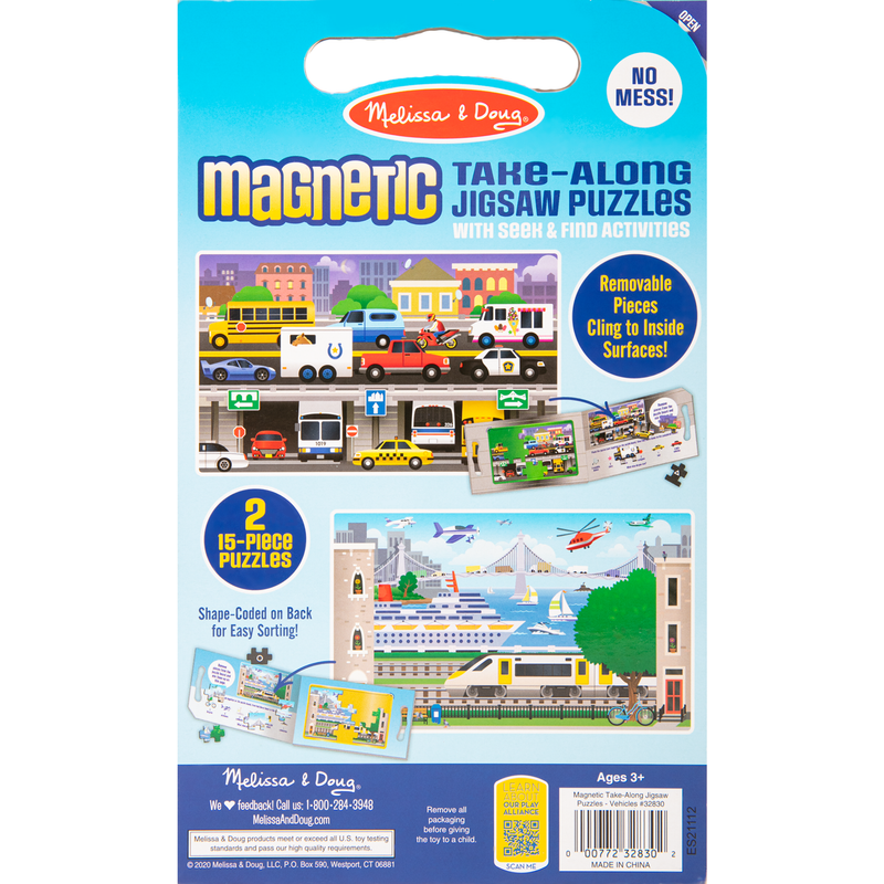 Steel Blue Melissa & Doug - Magnetic Take Along Jigsaw Puzzles - Vehicles Puzzles