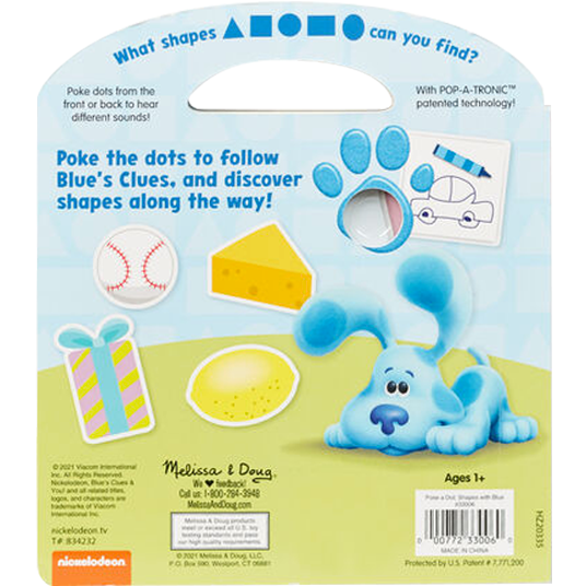 Light Gray Melissa & Doug Blue's Clues & You - Poke-A-Dot Shapes with Blue Kids Educational Games and Toys