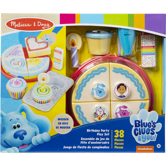 Gray Melissa & Doug Blue's Clues and You - Wooden Birthday Party Play Set Kids Educational Games and Toys