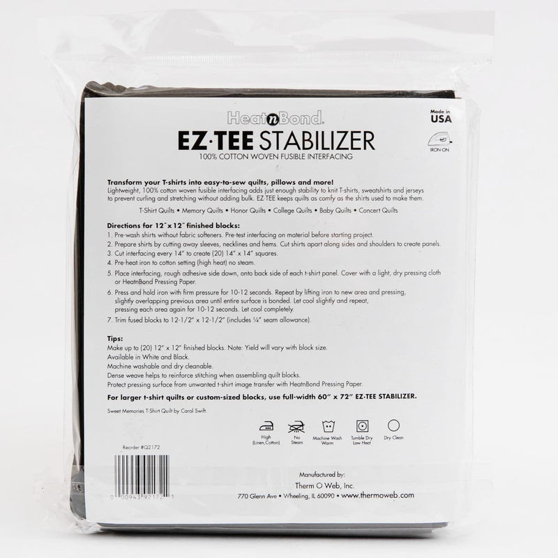 Lavender HeatnBond EZ - TEE Woven Fusible Stabilizer - Black 14"X25' Batting Interfacing Stabilisers and Wadding