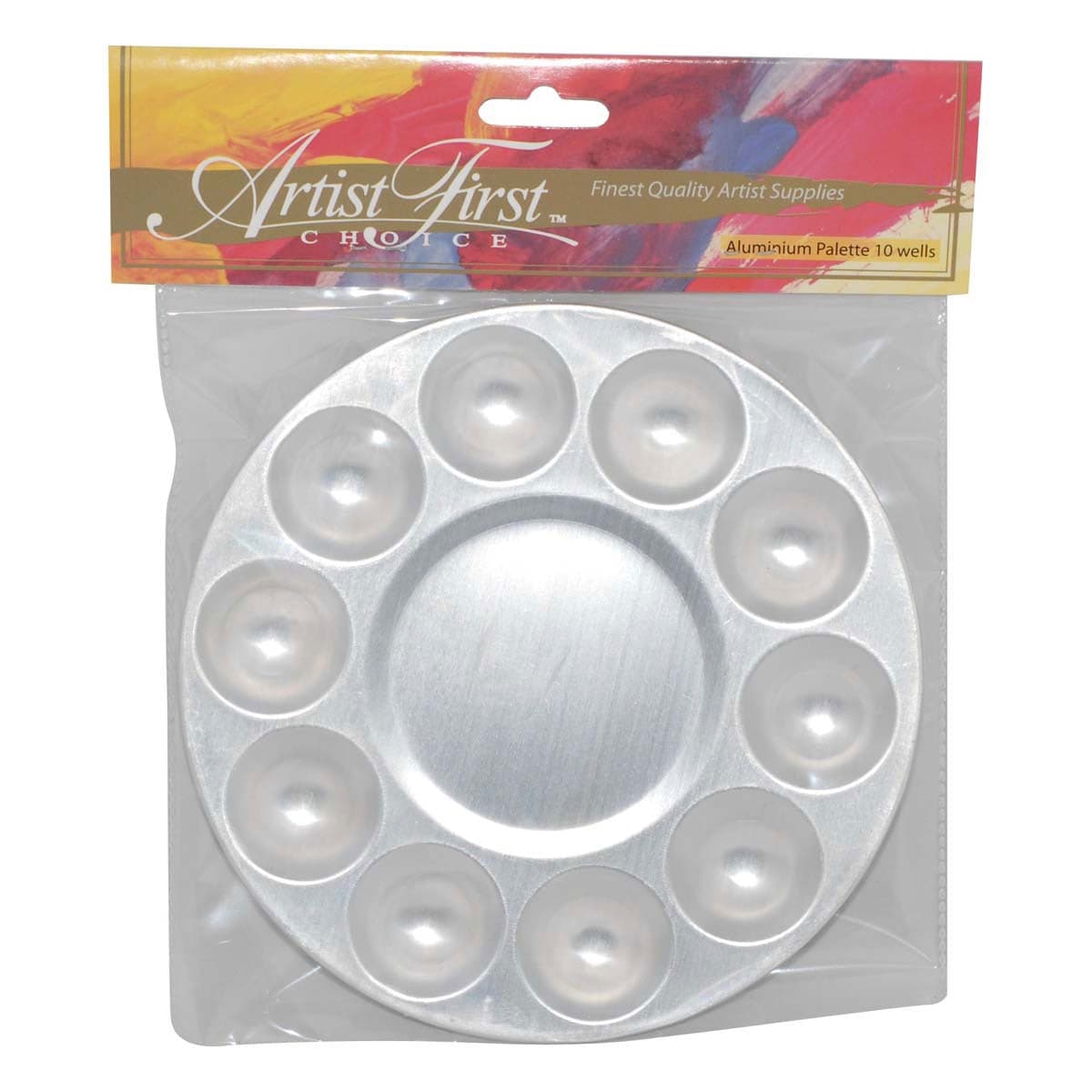 Gray Artist First Choice Round Aluminium Palette 10 Wells All Painting Accessories