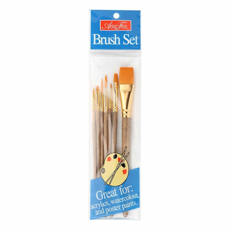 Tan Artist First Choice Mixed Media Brush Set 7 Pieces Brushes