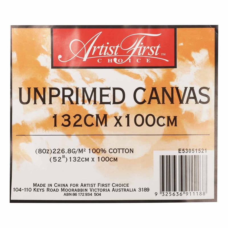Wheat Artist First Choice Unprimed Canvas Roll 132cm x 1mt Canvas and Painting Surfaces
