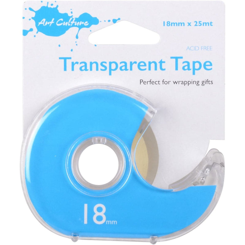 Medium Turquoise Art Culture Transparent Tape with Dispenser 18mm x 25m Tapes