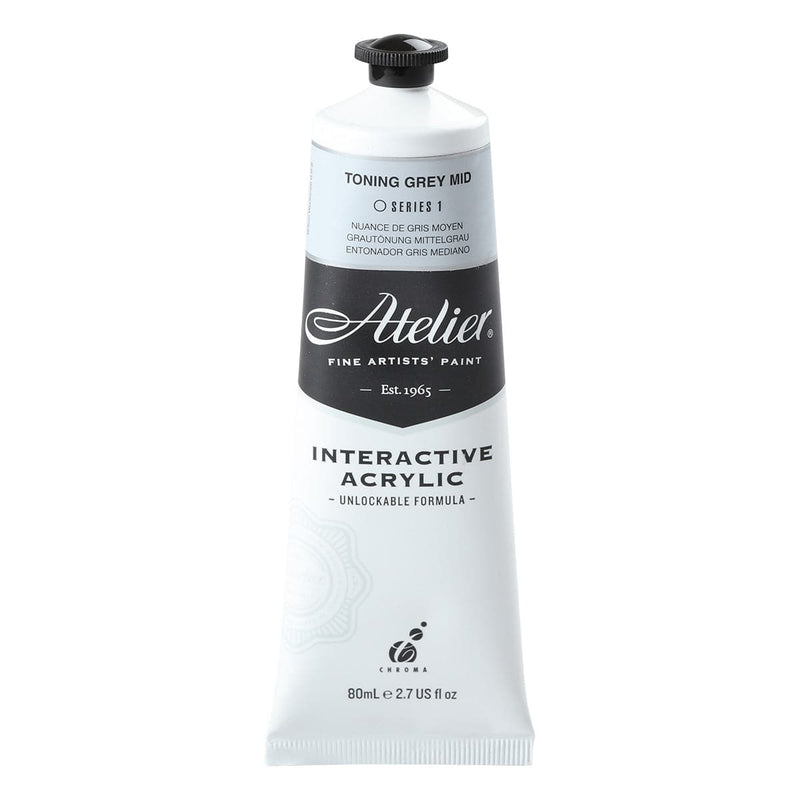 Dark Slate Gray Atelier Artist Acrylic Series 1 80mL Toning Grey Mid Acrylic Paints